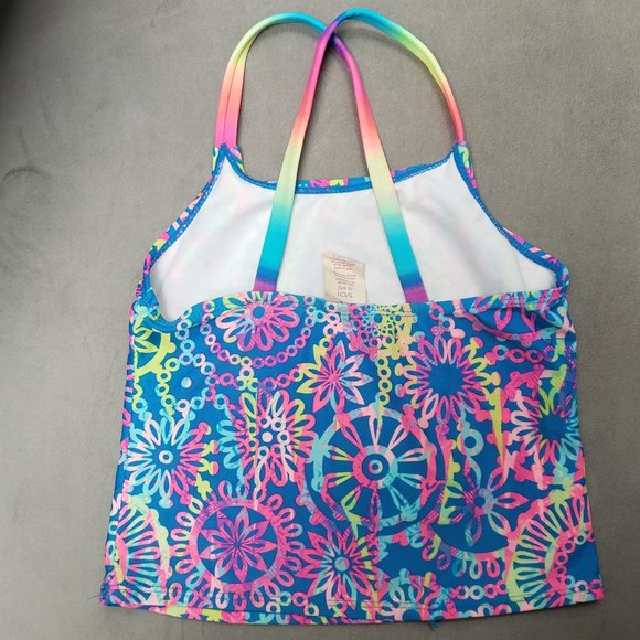 OP Ocean Pacific Girls Tankini Top  Size 6-6X Multi Color - Picture 3 of 4